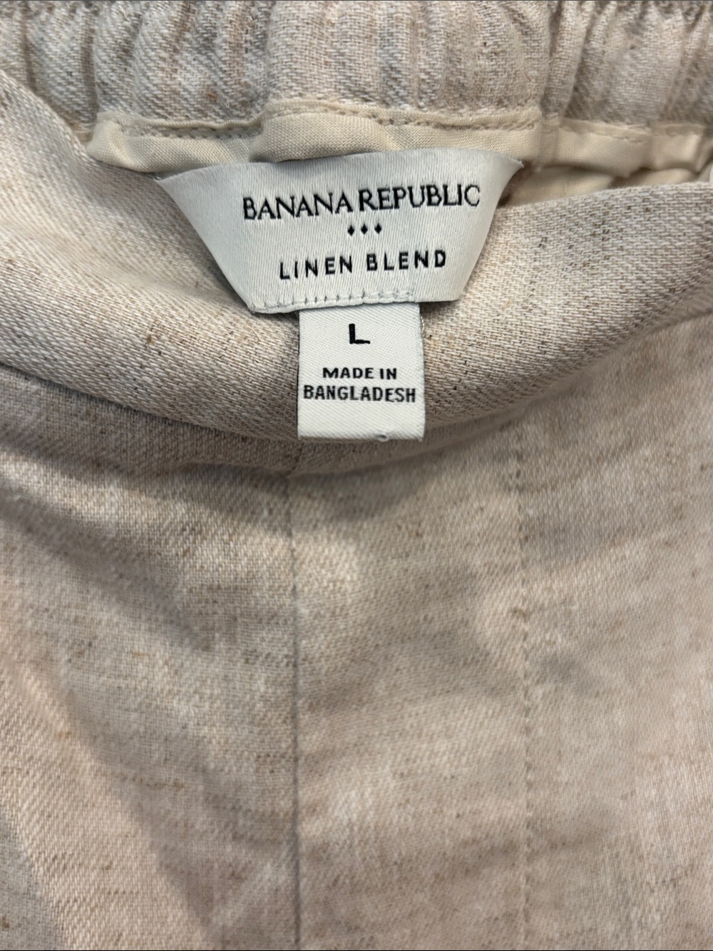 Banana Republic Linen Blend Beige Cropped Pants Women’s L - Picture 6 of 8